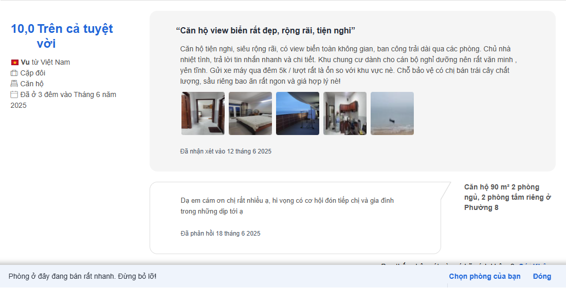 Review 10/10 của khách Vu trên Agoda Review Agoda của khách Vu