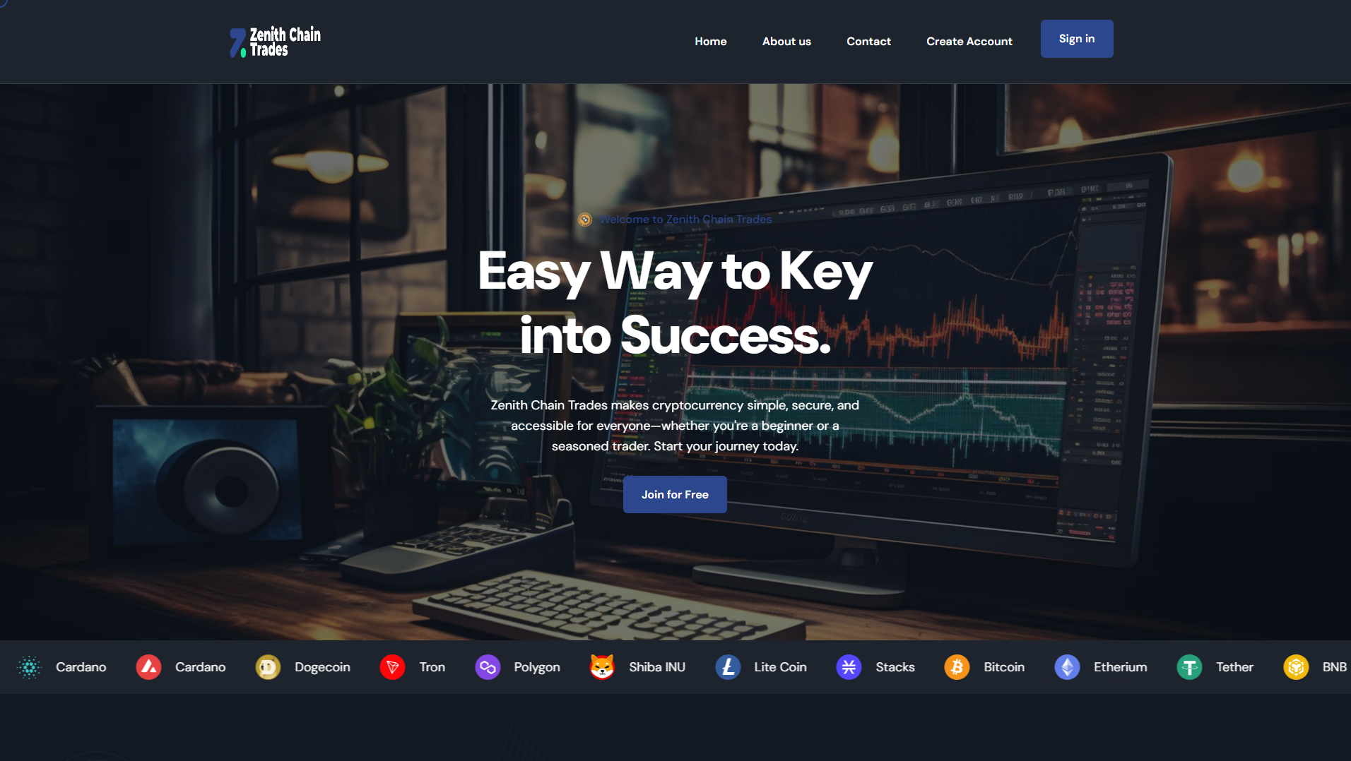 Screenshot of zenithchaintrades.com