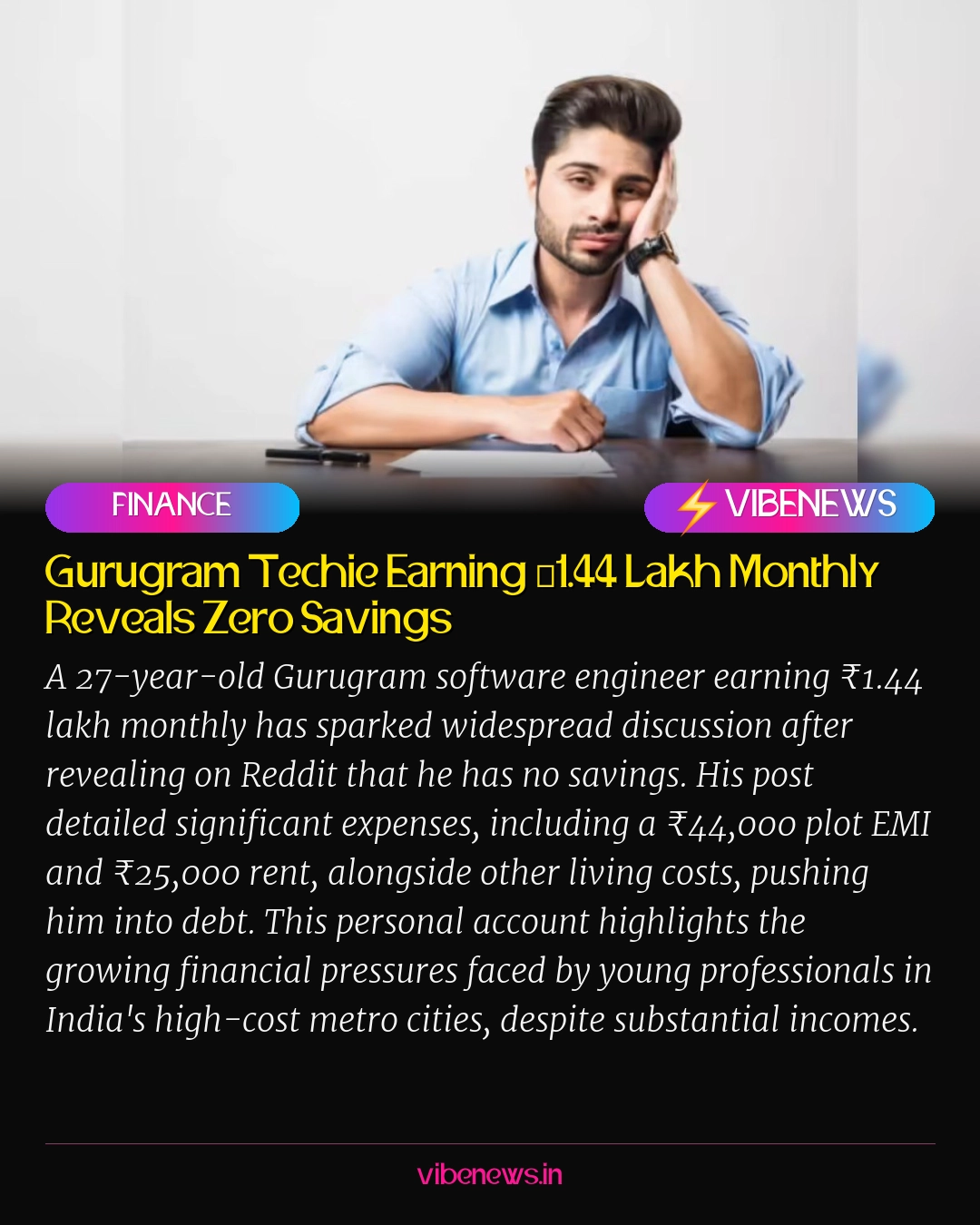 Gurugram Techie Earning ₹1.44 Lakh Monthly Reveals Zero Savings