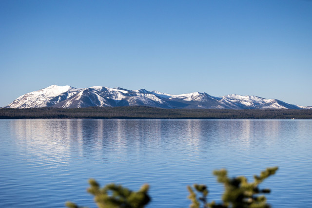 Yellowstone lake and mountains from the trip album