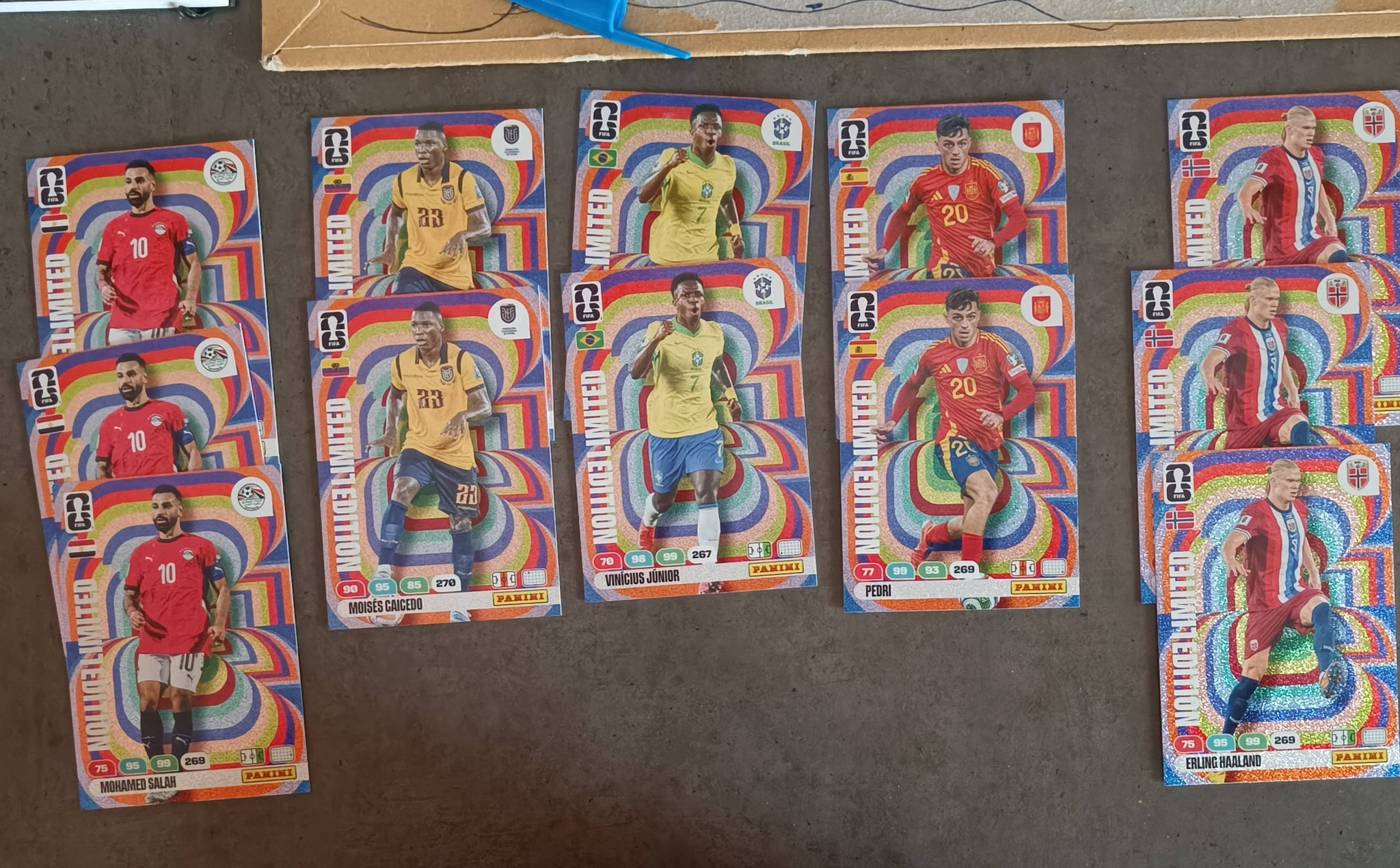 Cromos recebidos pela cliente