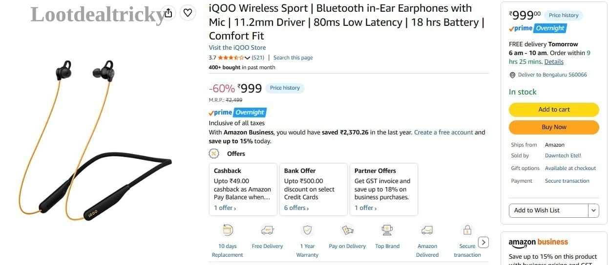 Iqoo Bluetooth Earphones – Just ₹999 | Loot Ka Maal