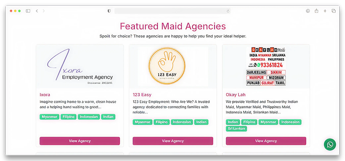 How SearchMaid simplifies the maid hiring process through a digital platform