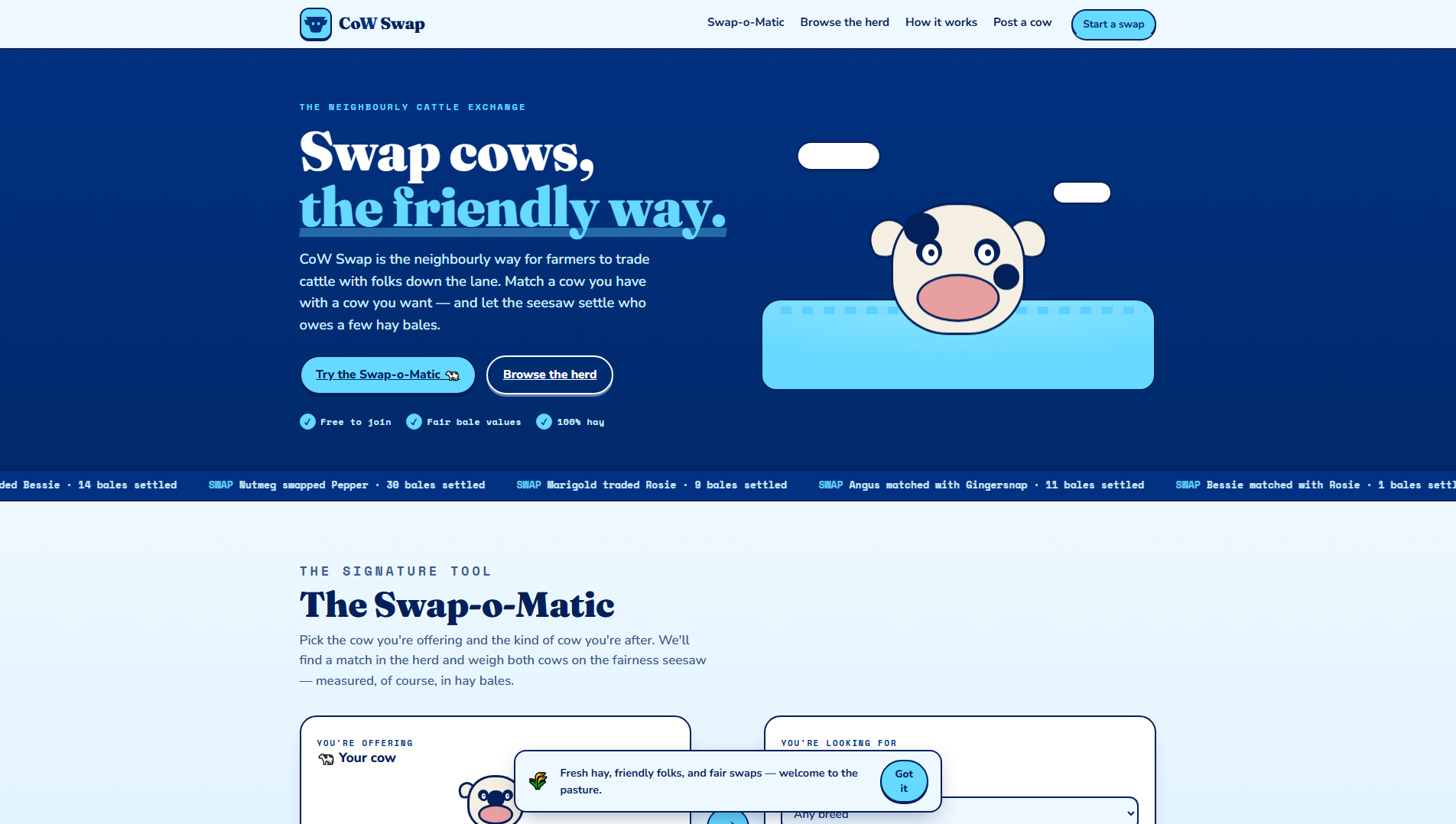 Stored capture of cowswap.farm