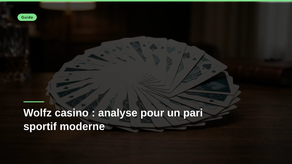 Wolfz casino : analyse pour un pari sportif moderne