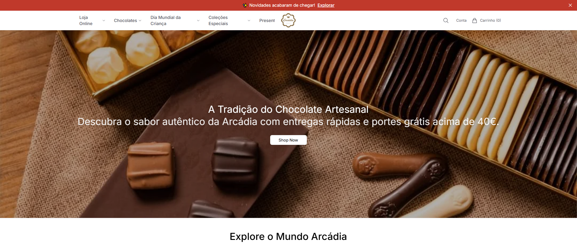 Stored capture of arcadiachocolatesco.shop
