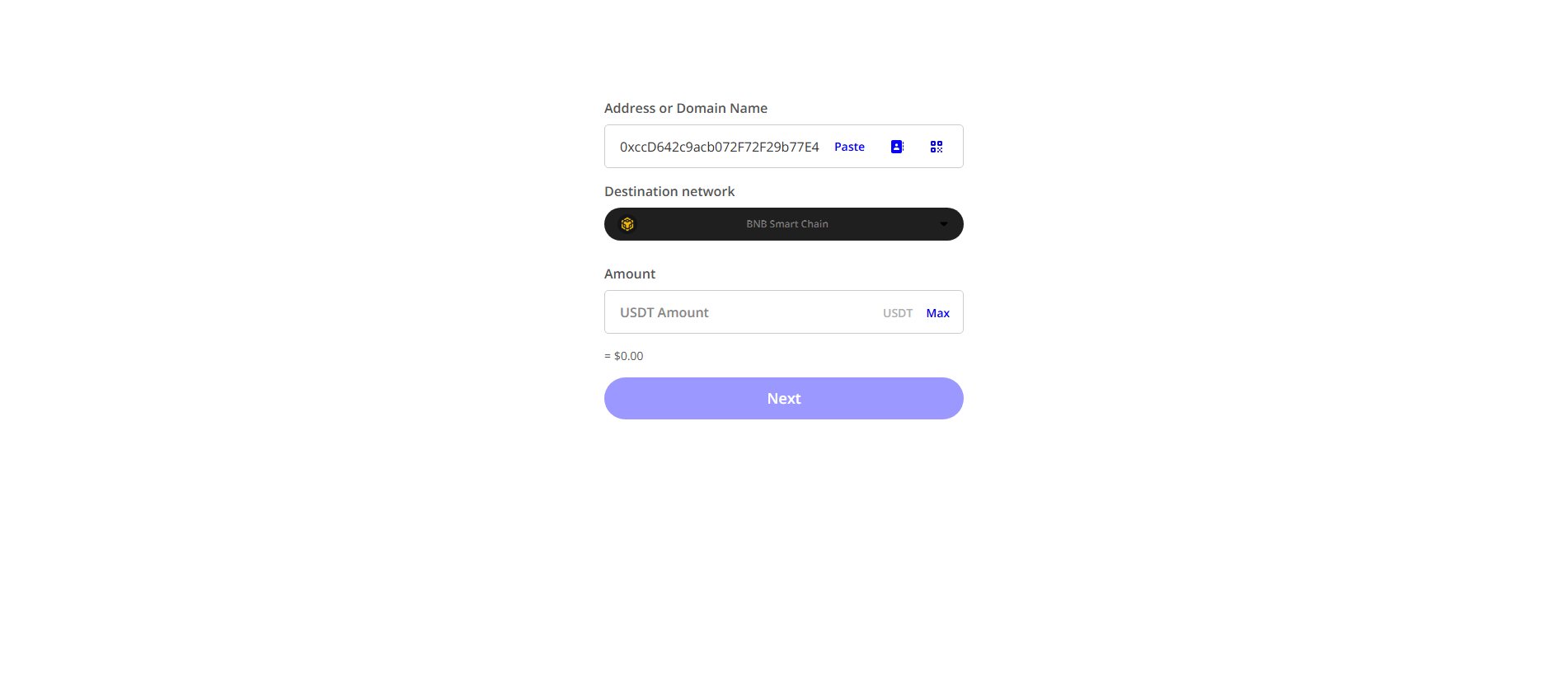 Forensic screenshot of bepsend.network showing the phishing page layout