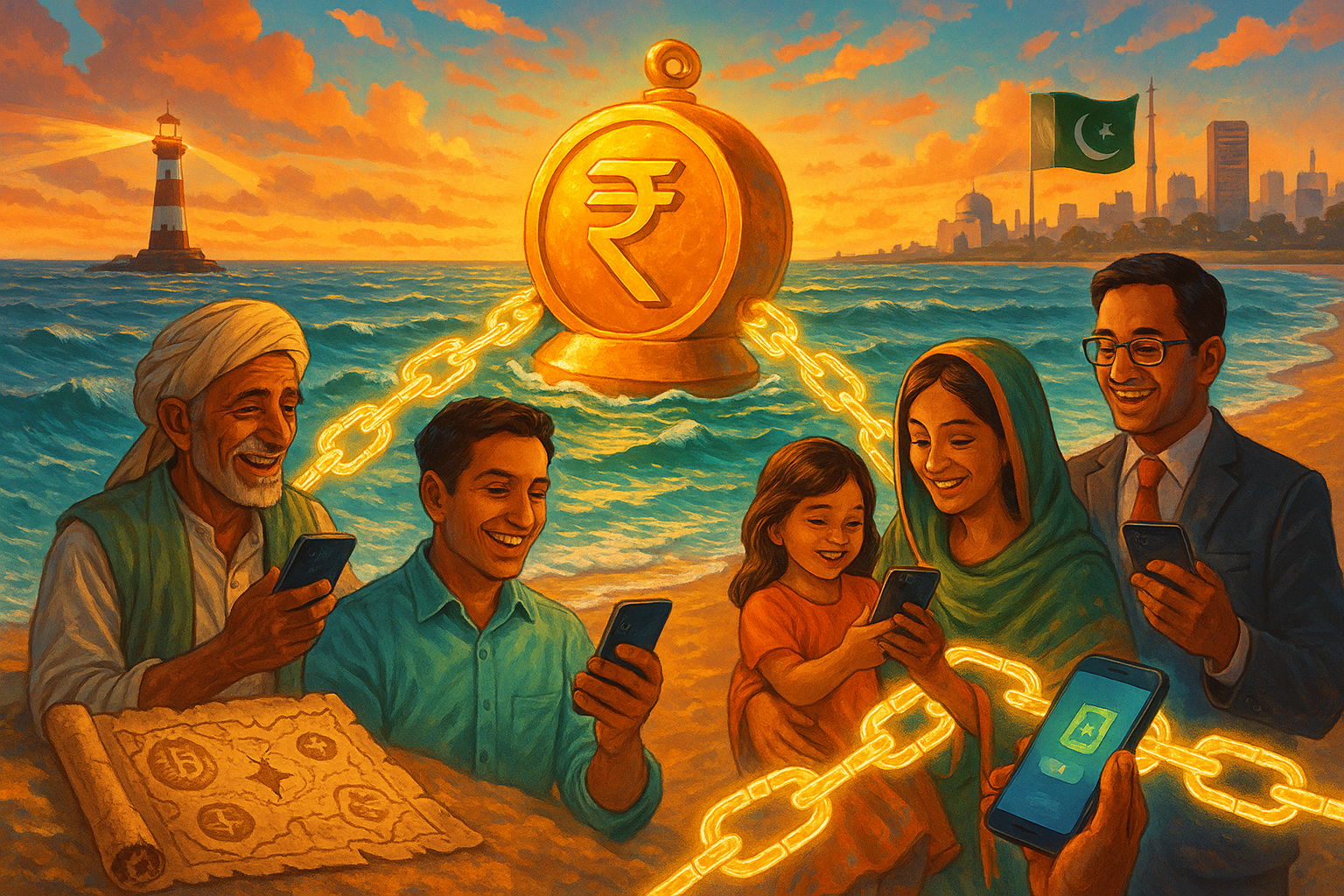 Illustration of Pakistan's potential rupee-backed stablecoin initiative for financial inclusion