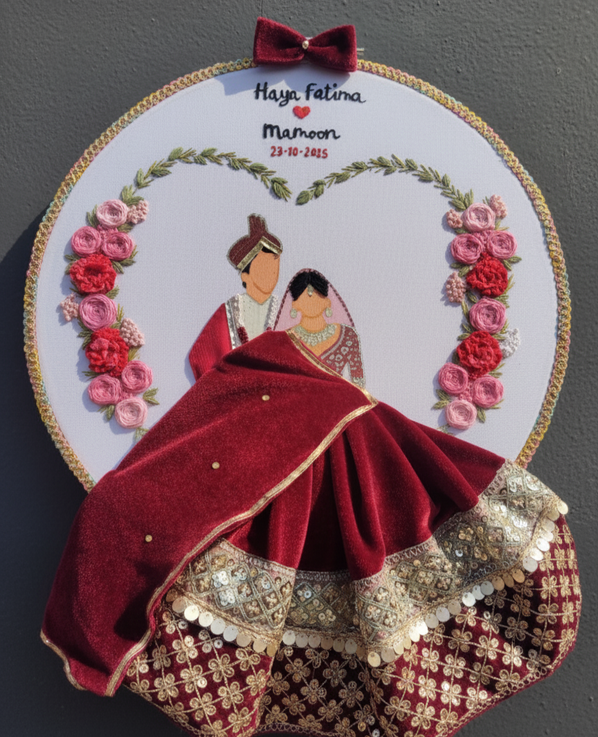 Floral Heart Embroidery Hoop