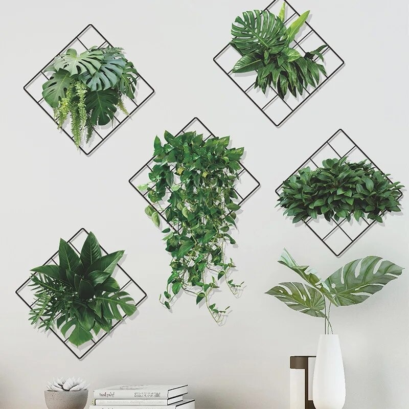 Grass Wall Sticker 3D Artificial Plant Wall Art Removable DIY Leaf for Indoor Decor Daraz Pakistan