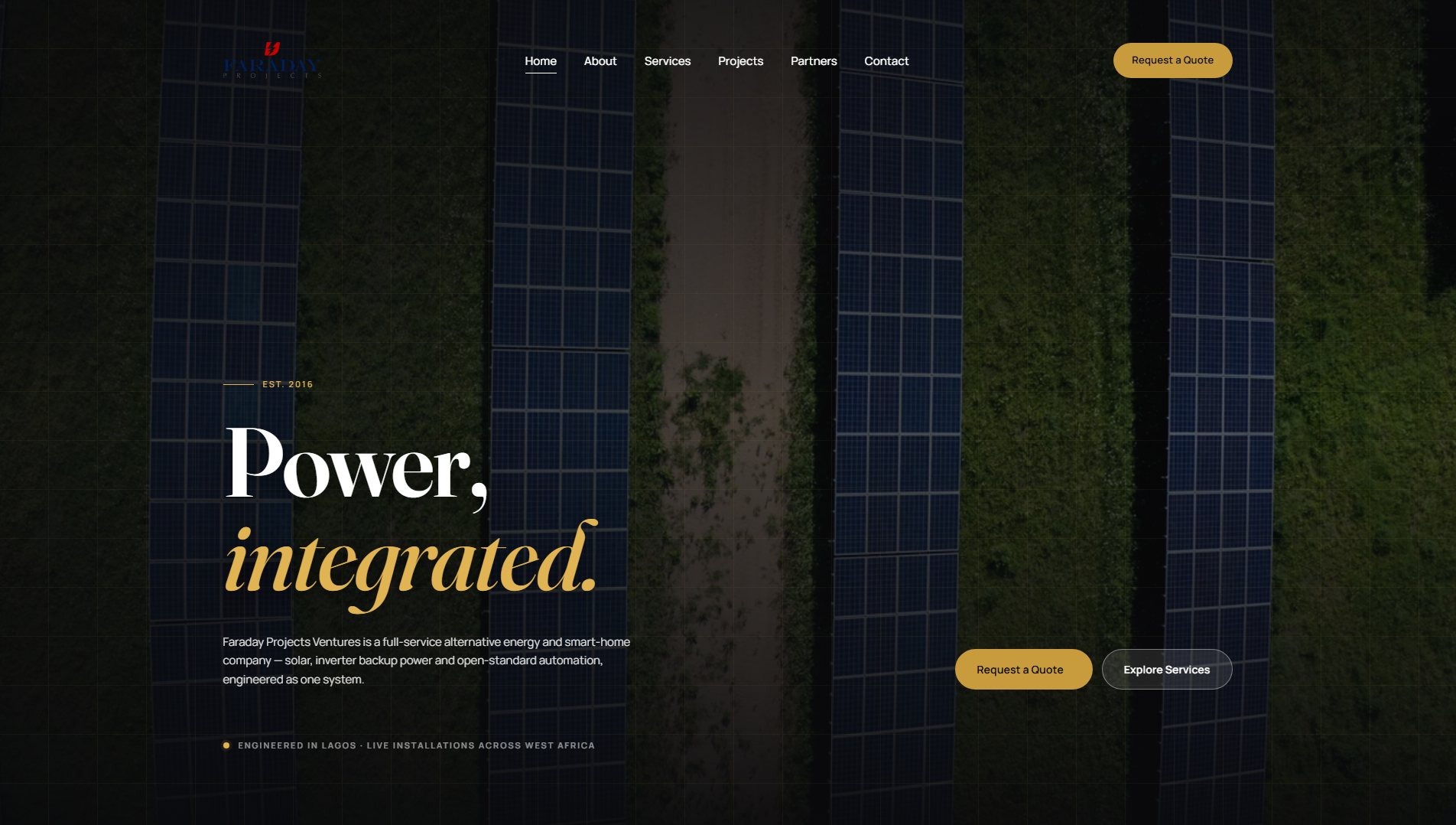 Screenshot of faradayprojects.com