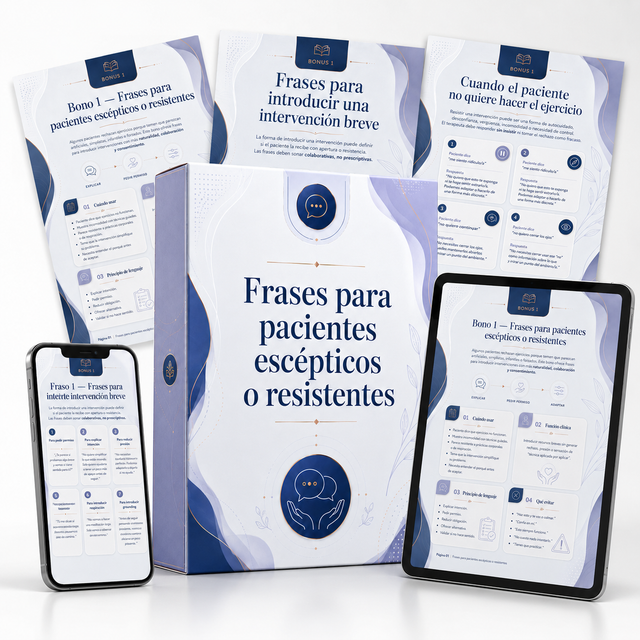 Mockup del bono Frases para pacientes escépticos o resistentes