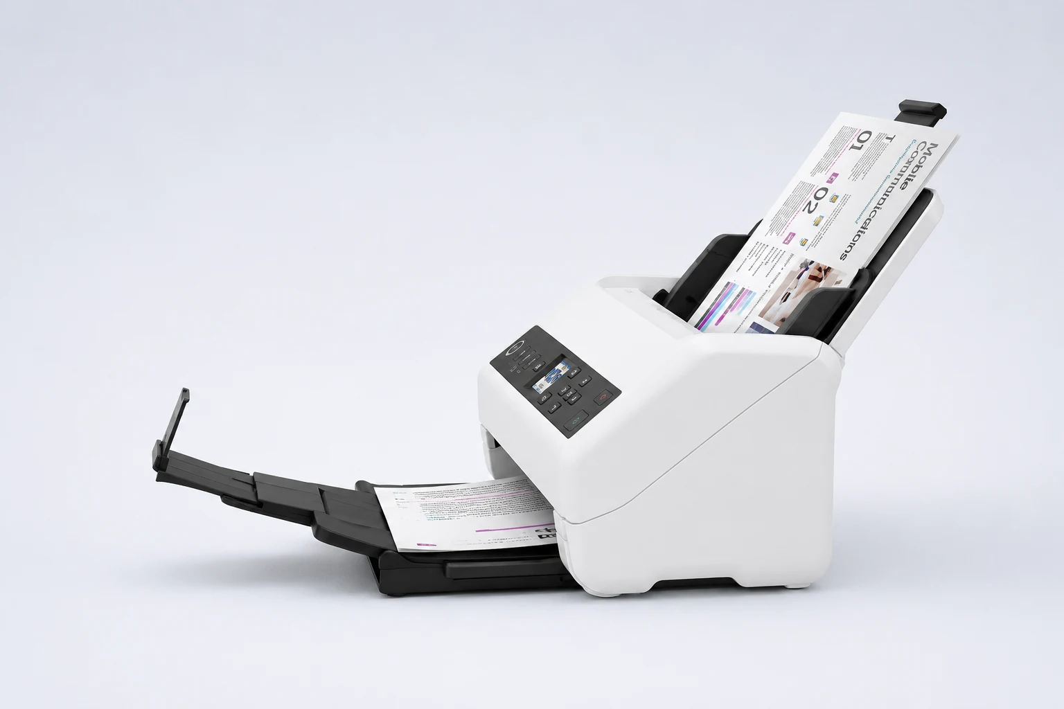 Epson WorkForce DS-730N A4 Duplex Auto Feed Document Scanner — side profile