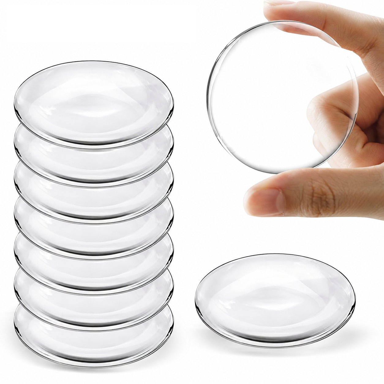 Transparent Door Handle Bumper - 8 Pcs 30mm PVC Self-Adhesive Wall Protector, Shock Absorbing Silent Cushion for Home, Bedroom & Fridge Doors