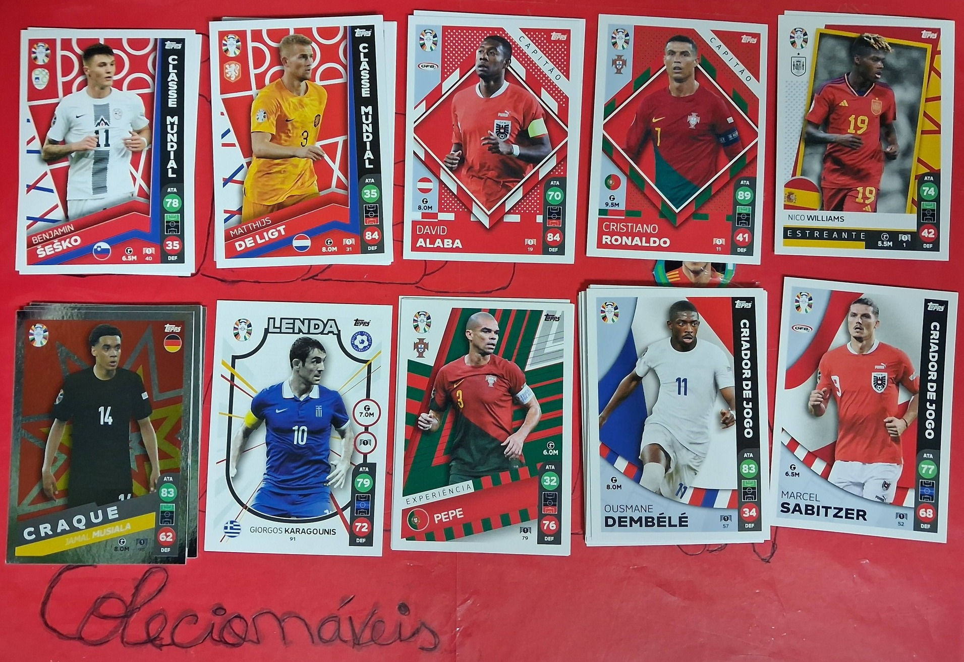 Cromos recebidos pelo cliente