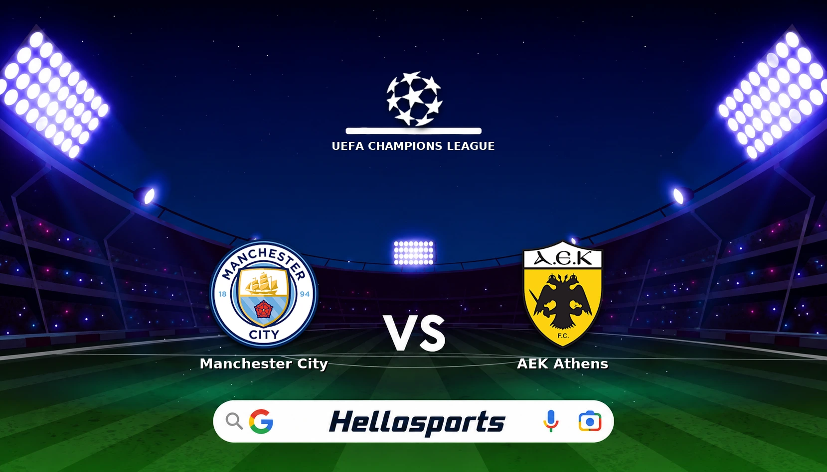 Manchester City vs AEK Athens Live Stream