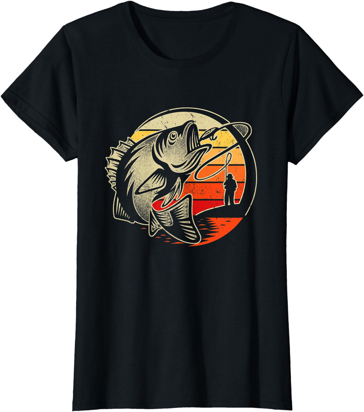 Retro Vintage Fly Fishing Fly Fishermans Ladies’ Crewneck T-Shirt