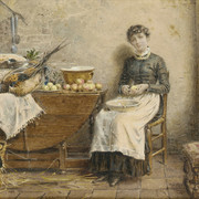 George Goodwin Kilburne Peeling apples (1)