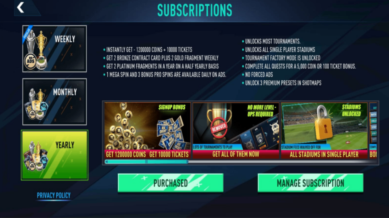 Real Cricket Subscription - image 2