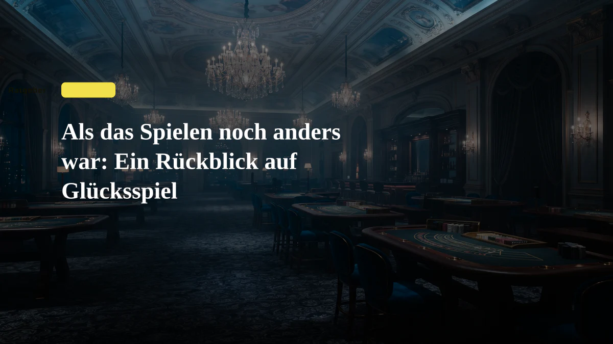 Als das Spielen noch anders war: Ein Rückblick auf Glücksspiel