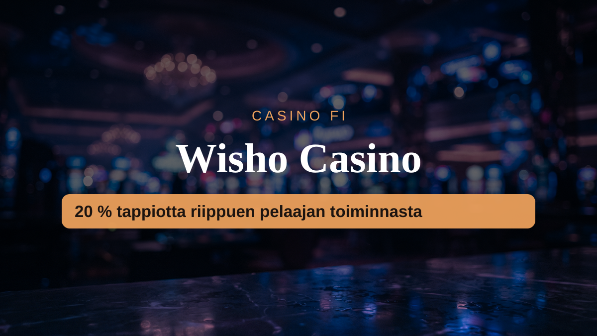 Wisho Casino kasino — tervetuliaisbonus 20 % tappiotta riippuen pelaajan toiminnasta + 200 FS, maksutavat: Trustly Wisho Casino kasino — tervetuliaisbonus 20 % tappiotta riippuen pelaajan toiminnasta + 200 FS, maksutavat: Trustly