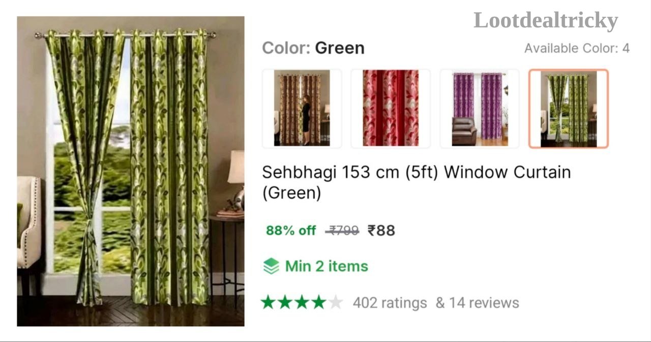 Window Curtain 5ft – Just ₹88 | Limited Time Loot Offer