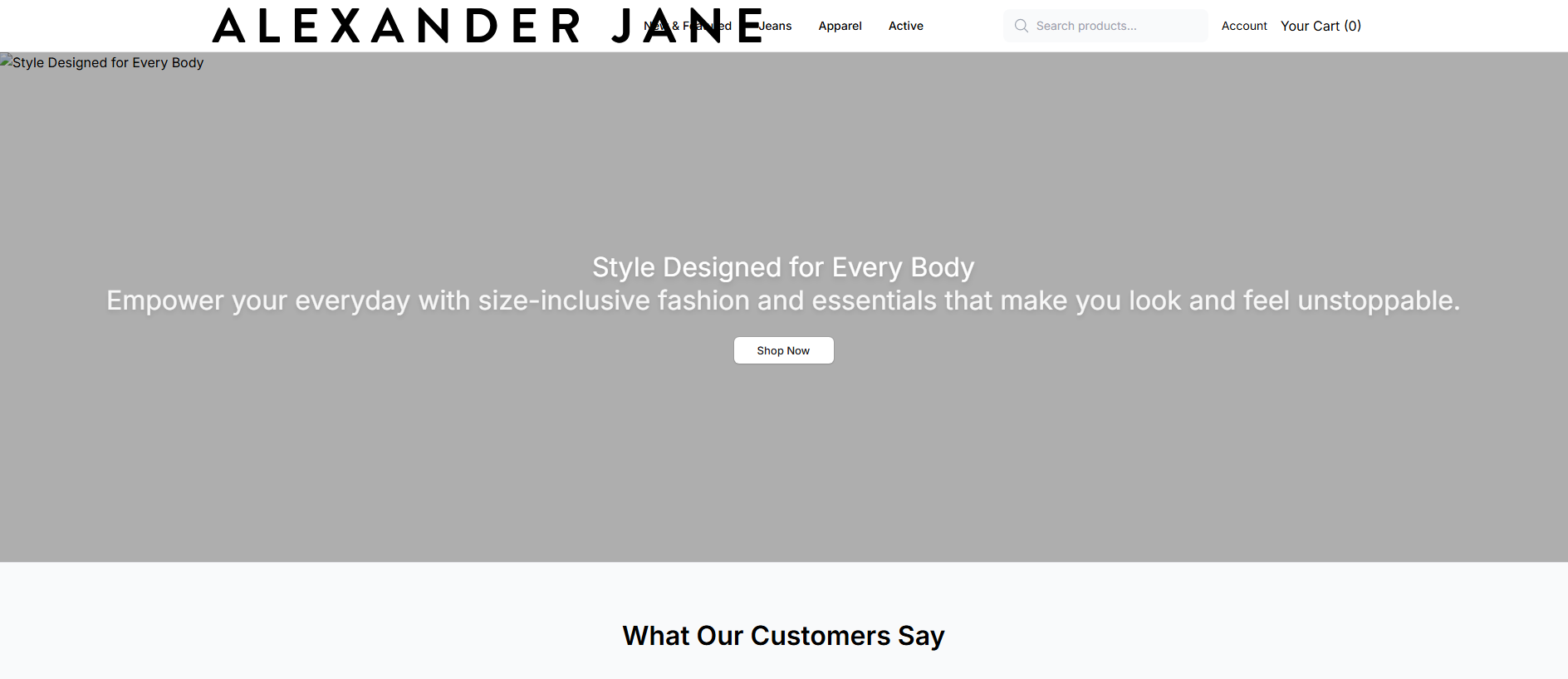Stored capture of alexanderjane.shop
