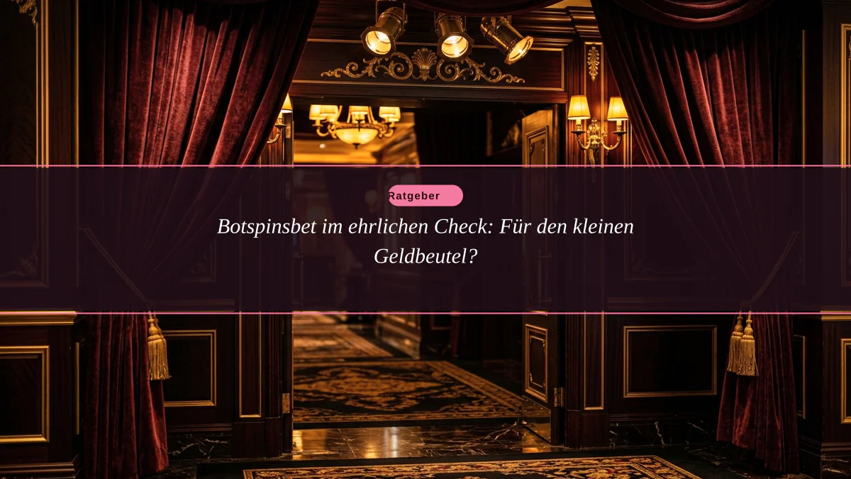 Botspinsbet im ehrlichen Check: Für den kleinen Geldbeutel?