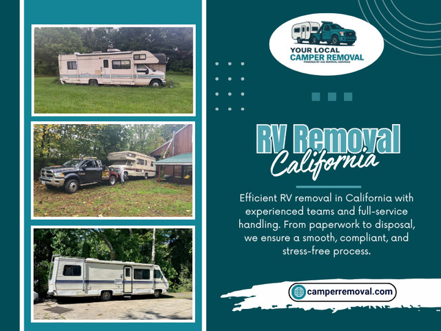 As recreational vehicles age or become unusable, disposing of them can become a major challenge for property owners. In a large and diverse state like California, this issue is even more common. That’s why professional RV Removal California services have become an essential solution for individuals looking to remove old, damaged, or abandoned vehicles efficiently and responsibly.

Your Local Camper Removal

Phone: (844) 474-2429

Read Our Blogs:

https://camperremovalservices.wordpress.com/2026/04/03/motorhome-removal/

https://camperremovalservices.medium.com/travel-trailer-removal-881ae474f70c

https://penzu.com/public/f3edc060b6ac70d0

More Links:

https://direct.me/camperremovals

https://band.us/@camperremoval

https://www.reddit.com/user/camperremoval/