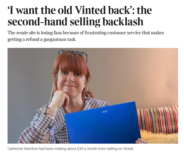 The Times article: 'I want the old Vinted back'