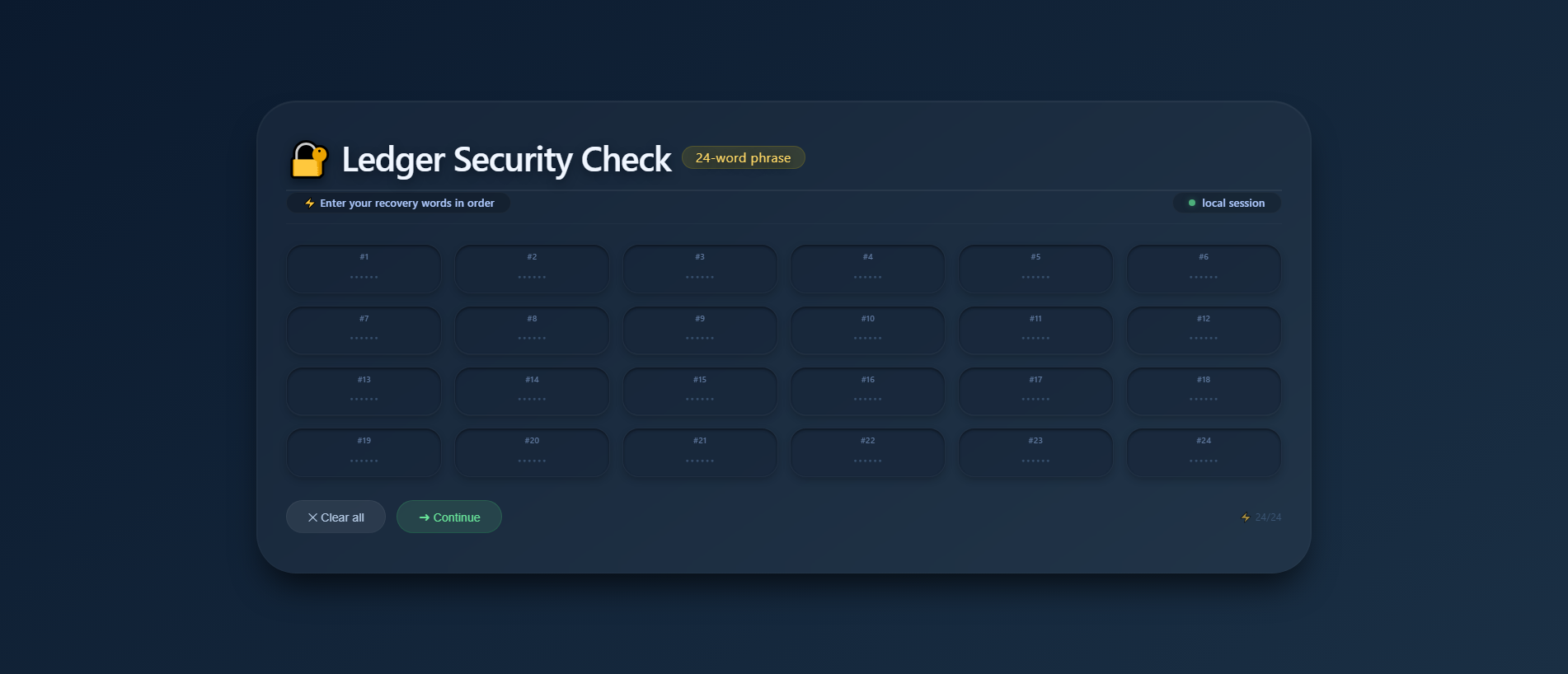 Screenshot of ledgersecuritycheck.org