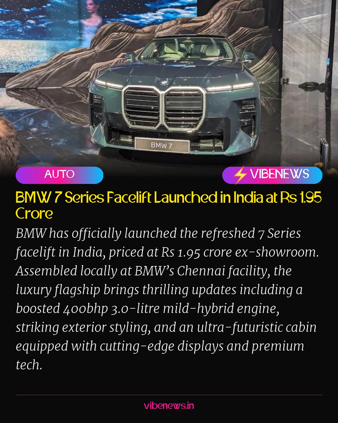 BMW 7 Series Facelift Launched in India at Rs 1.95 Crore