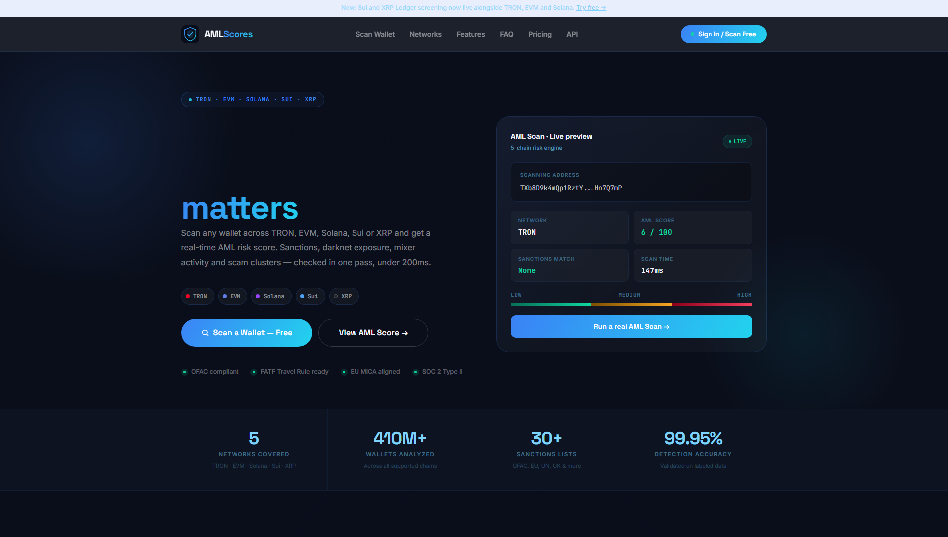 Screenshot of amlscores.com