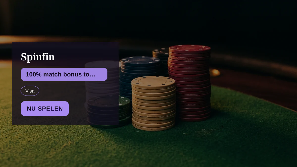 Spinfin casino — welkomstbonus 100% match bonus tot €2.000 + 150 FS, betalingen: Visa, Mastercard, Skrill, Neteller, Paysafecard