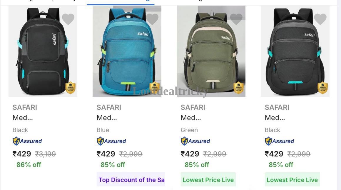 Safari Backpacks 86 – Just 86% OFF | Loot Lo
