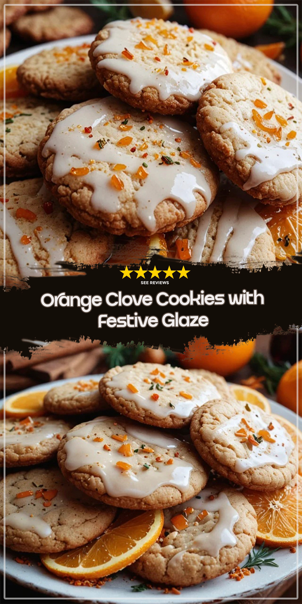 Orange Clove Cookies with Festive Glaze