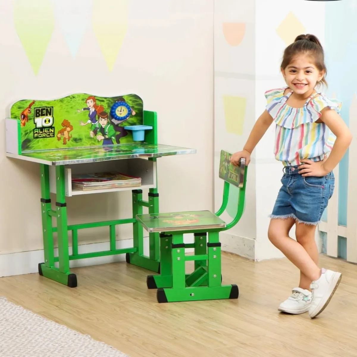 Kids study Desk & Chair with Adjustable Height| 3+ Years |Study table & chair engineered wood Desk Chair photo 2