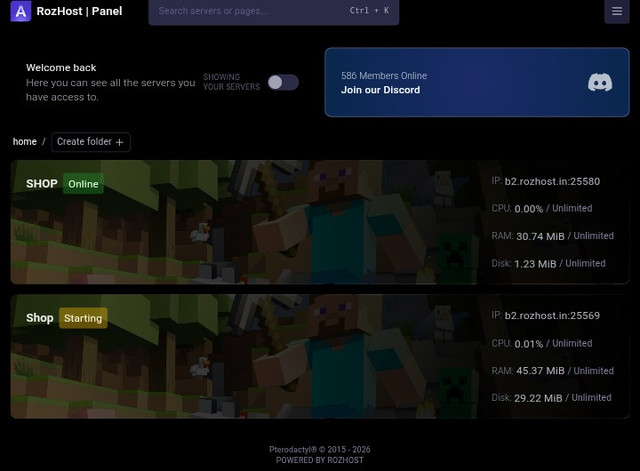 RozHost Control Panel