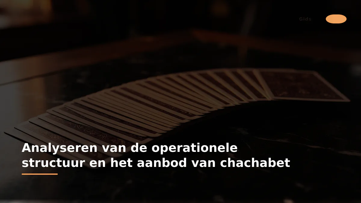 Analyseren van de operationele structuur en het aanbod van chachabet