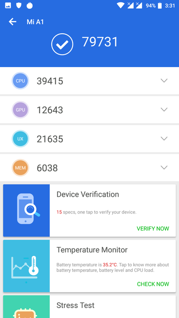 Antutu Benchmark Score