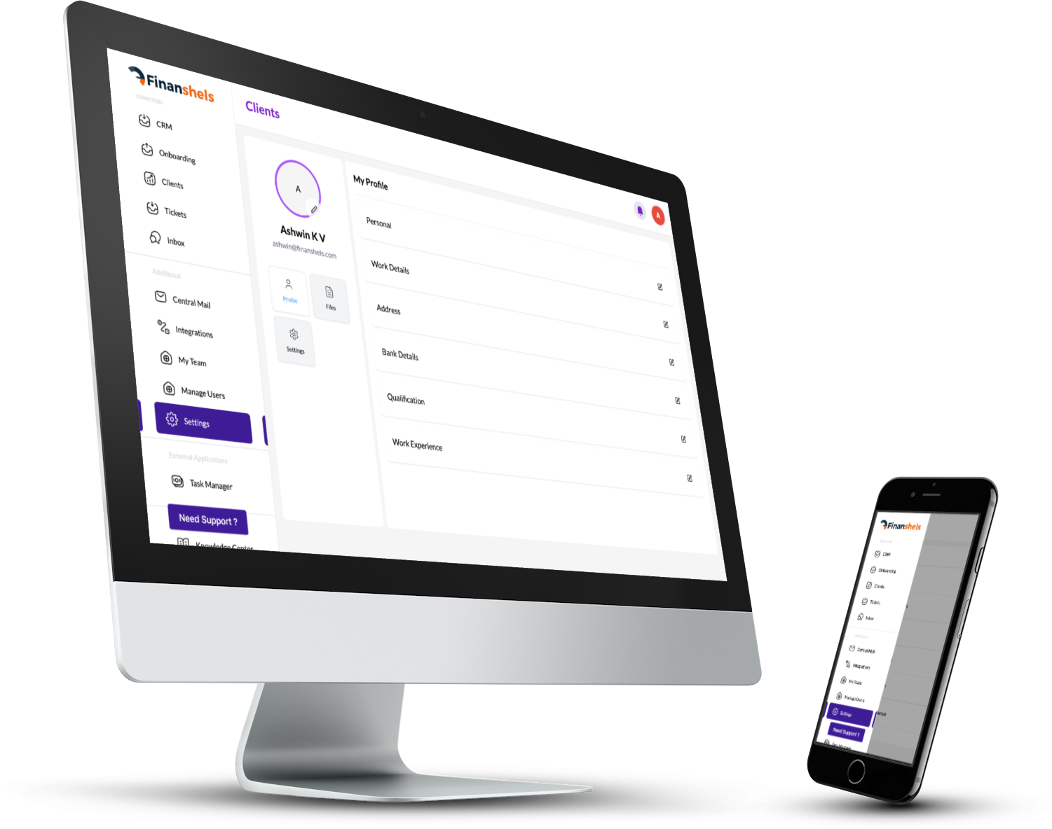 Finanshels Internal Suite: screenshot