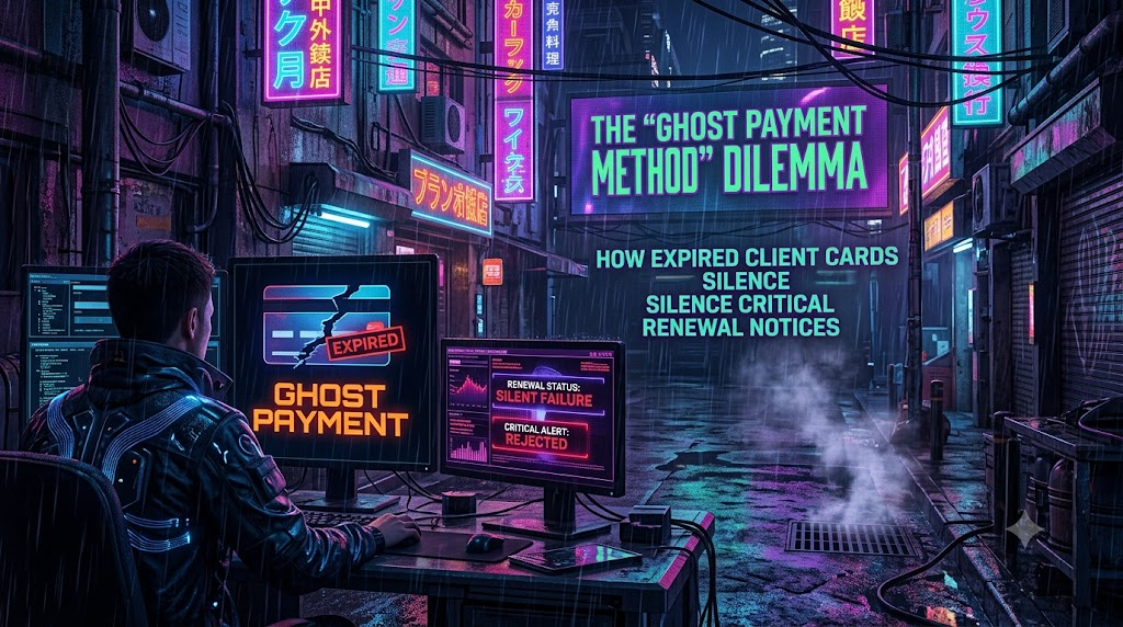 The “Ghost Payment Method” Dilemma: How Expired Client Cards Silence Critical Renewal Notices
