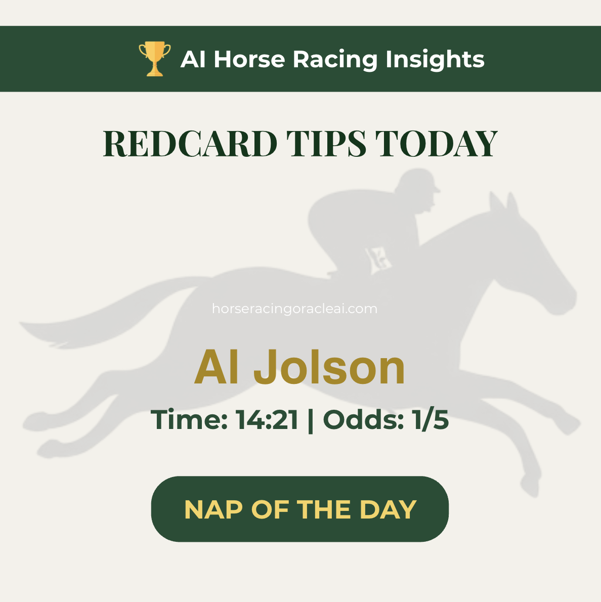 Free Horse Racing Tips Today — Redcar NAP Al Jolson 14:21