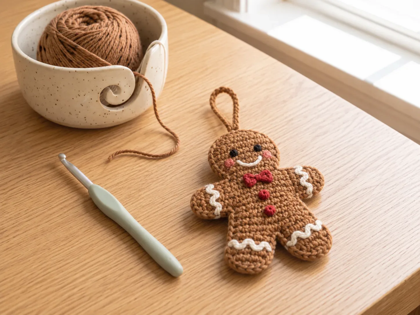 No-Sew Mini Gingerbread Man Ornament & Bag Charm