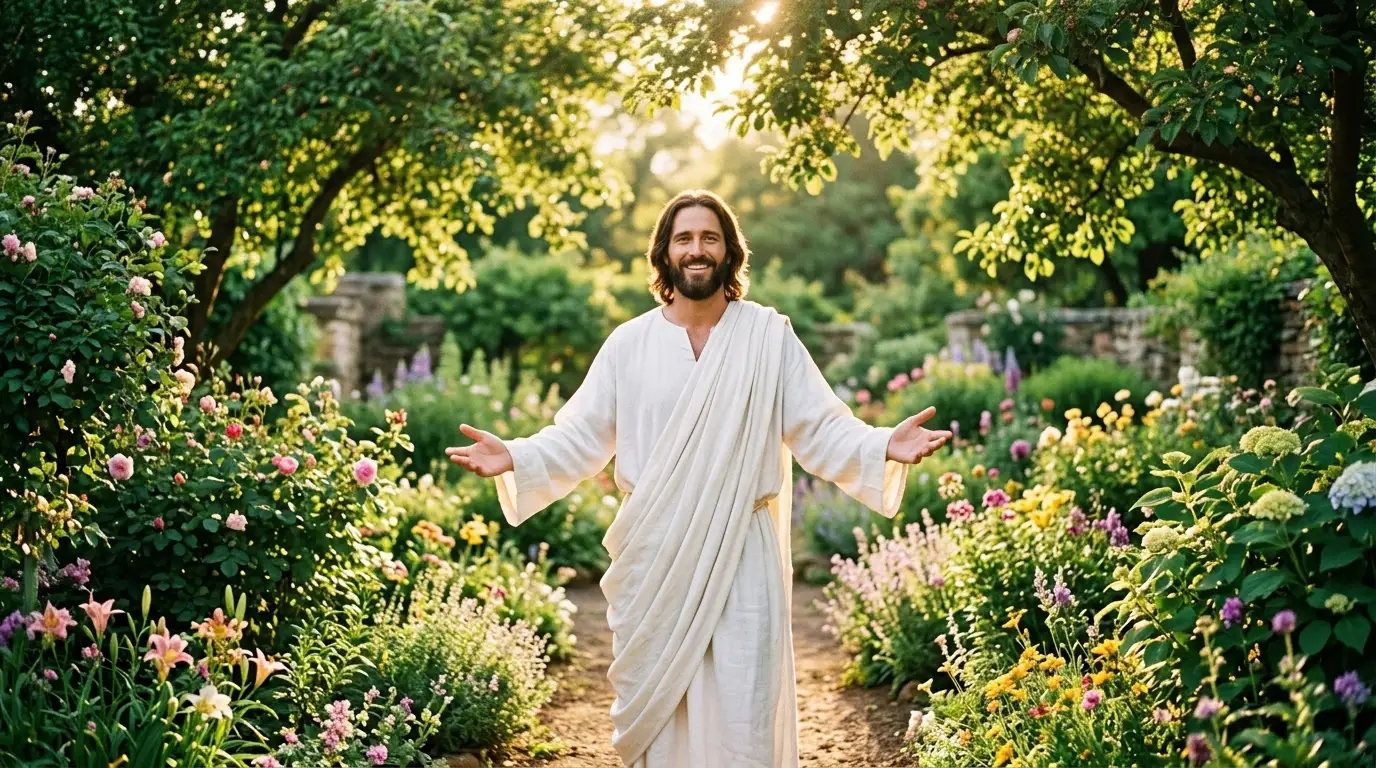 Jesús con túnica blanca: La gloriosa esperanza de la resurrección y el triunfo del amor divino