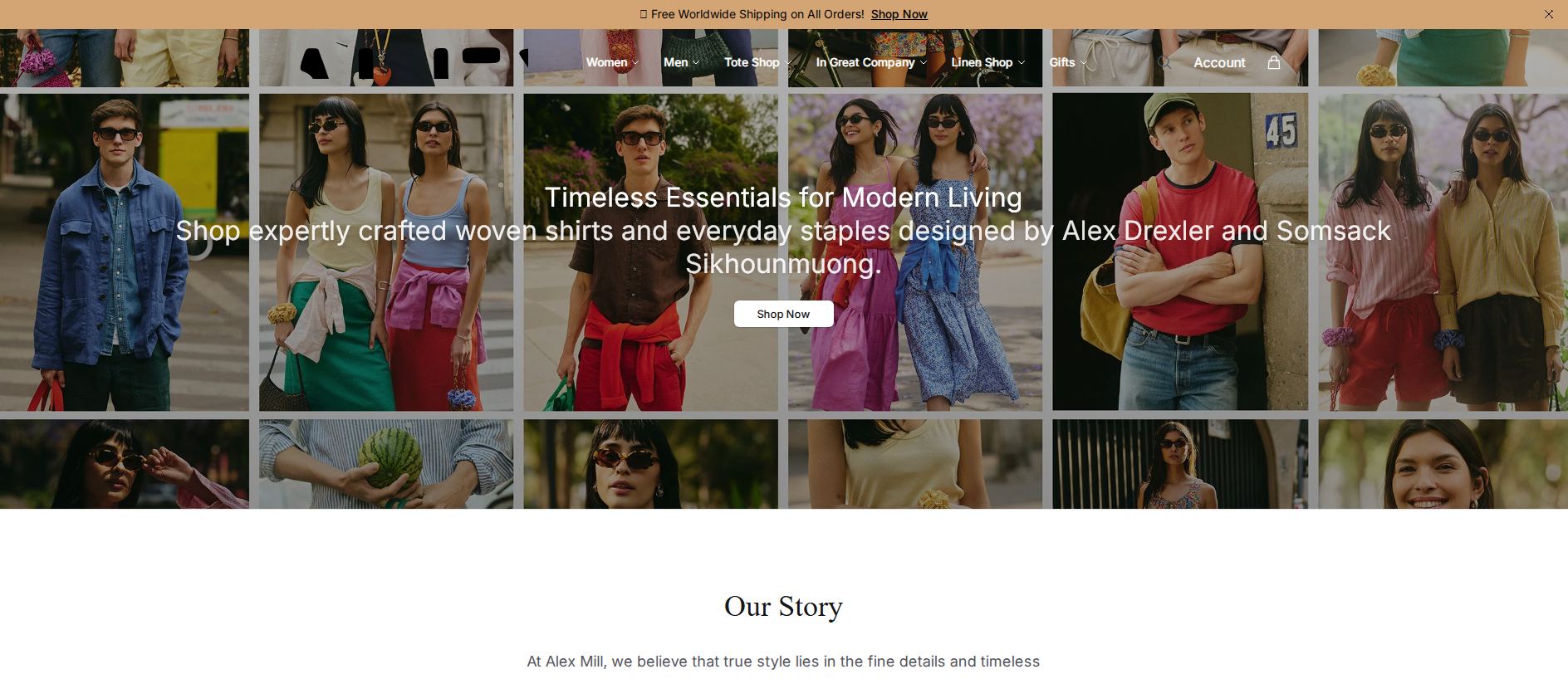 Stored capture of alexmillfashion.shop