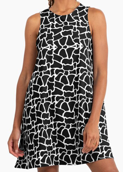 Abstract Giraffe Animal Print Pattern Dress