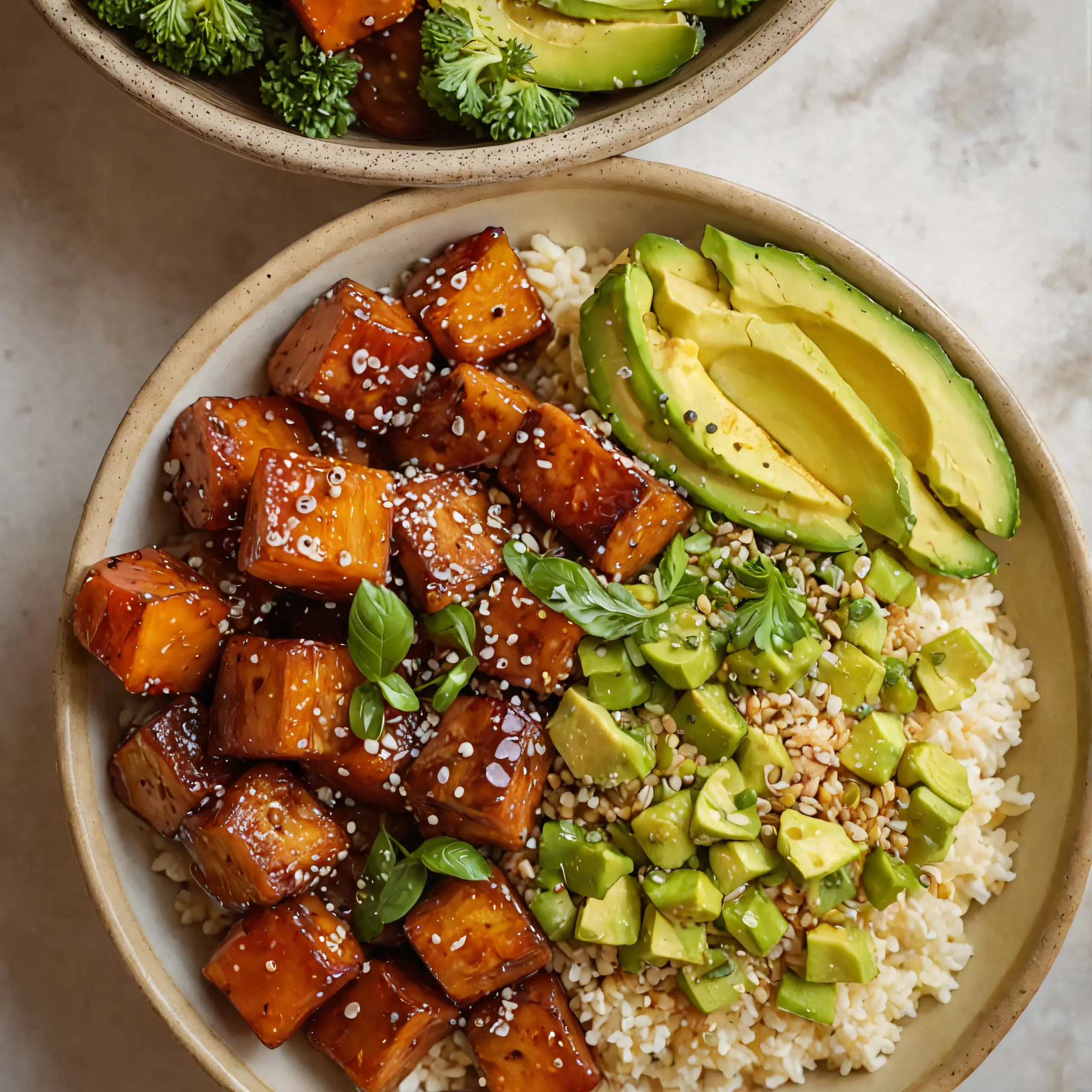 Soy Glazed Tofu Bowls Recipe