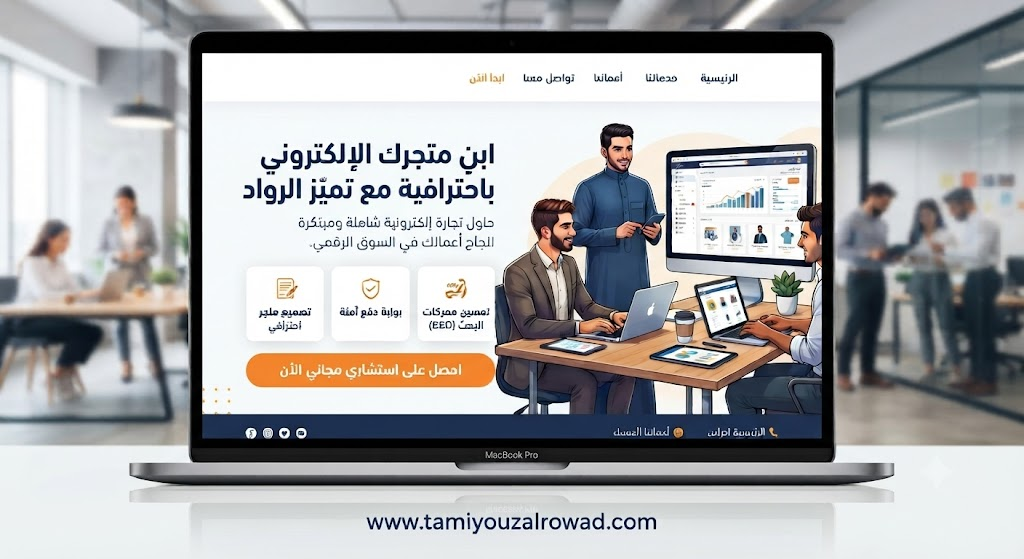 فريق تميز الرواد يبني متجر إلكتروني احترافي للاستفادة من مميزات التجارة الالكترونية