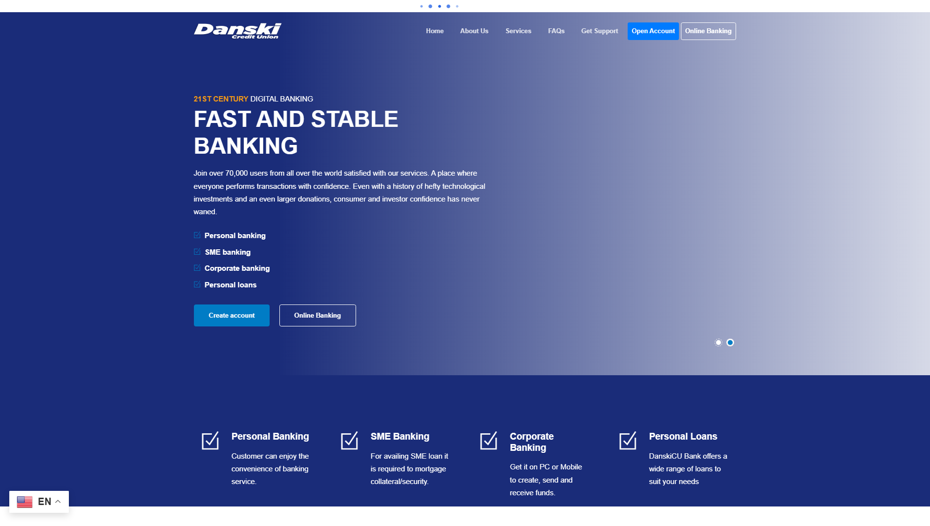 Screenshot of danskicu.com